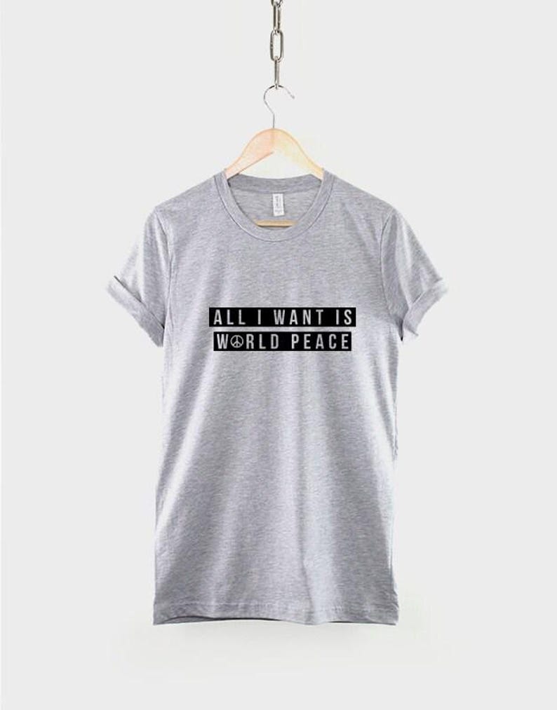 World Peace Shirt, Love Not War T Shirt, Hippie Peace Graphic Tee, Retro Festival Top image 2