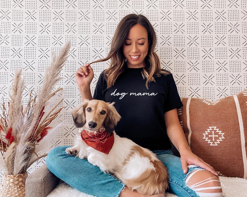 Dog Mama Shirt, Script Typography Tee, Dog Lover Gift (Unisex Sizing) image 1