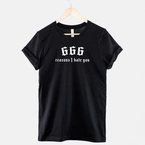 666 T Shirt Gothic Satanic Design: Devil Graphic Tee, Dark Witch Aesthetic | Premium Cotton, Unisex Fit | Halloween Party Top image 1