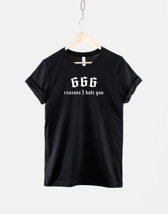 666 T Shirt Gothic Satanic Design: Devil Graphic Tee, Dark Witch Aesthetic | Premium Cotton, Unisex Fit | Halloween Party Top