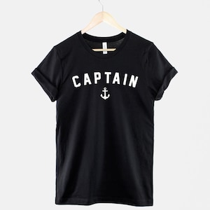 Captain T-Shirt Nautical Shirt Navy Blue Captain Shirt Anchor Sailing Boat TShirt image 6