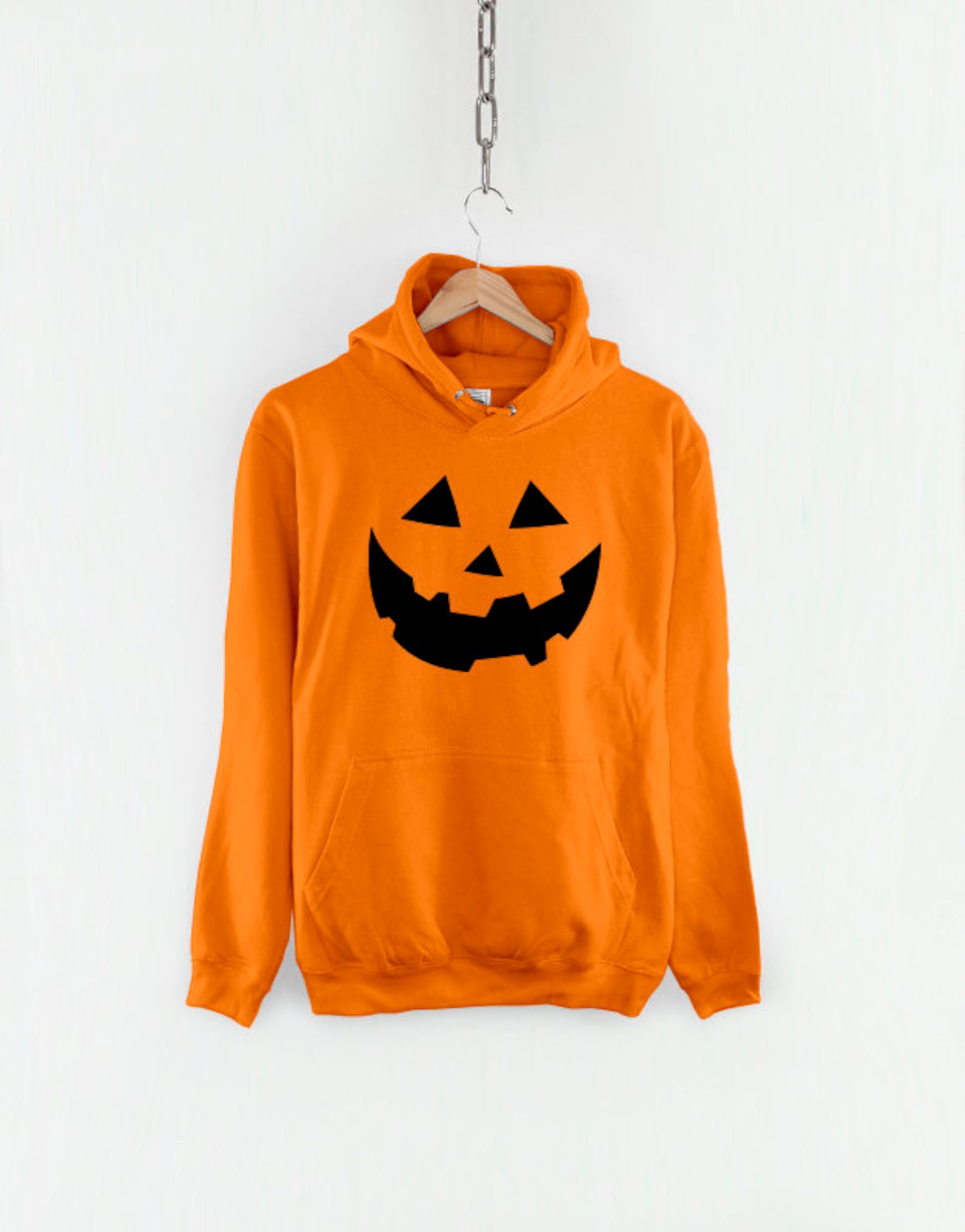 Orange Pumpkin Smile Face Graphic Sweatshirt