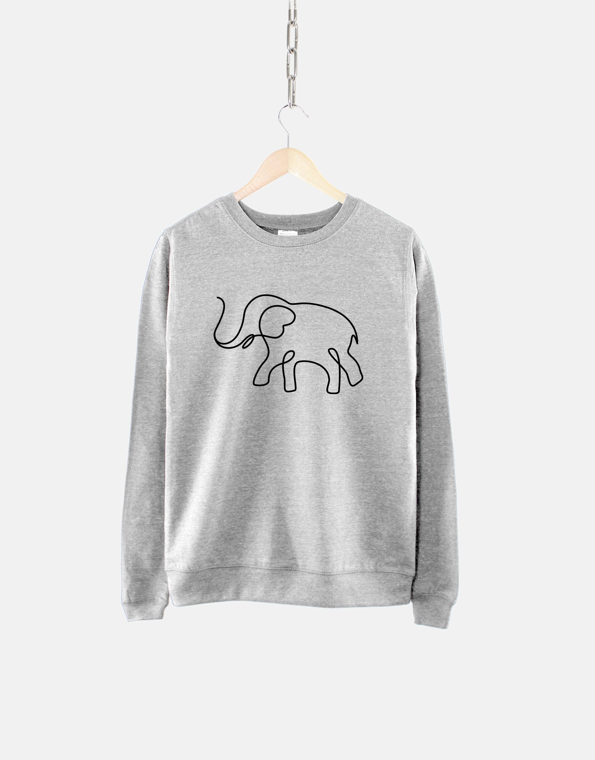 Minimal Elephant Sweatshirt Womens 