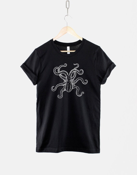 Octopus T-Shirt: Nautical Print, Ring Spun Cotton