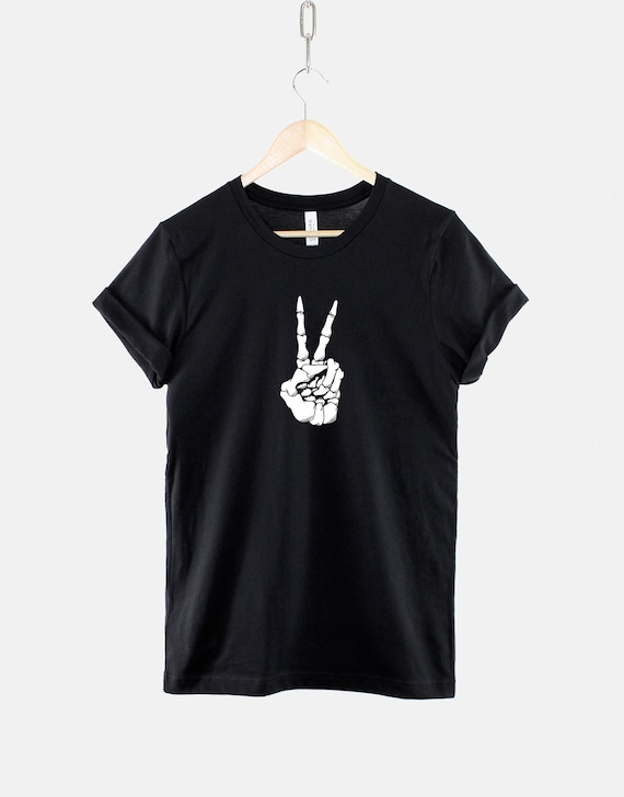 Skeleton peace sign shirt Clearance