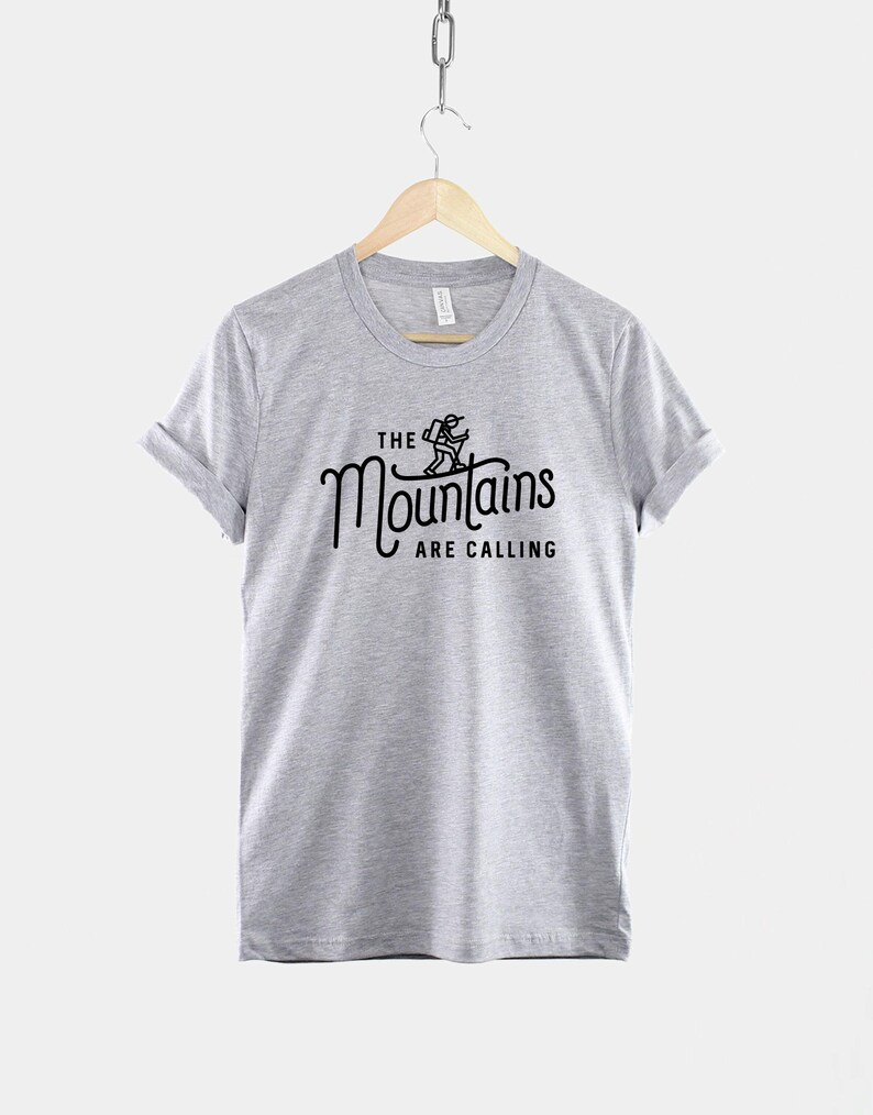 The Mountains Are Calling Hiking T-Shirt: Adventure Graphic Tee, Rock Climbing Style image 2