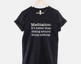 Meditation T Shirt Mindfulness Clothing: Zen Lifestyle Design, Breathwork Theme (Unisex XS-6XL, Cotton)