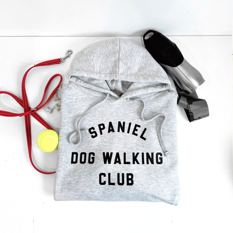 Spaniel Dog Walking Hoodie Personalised Dog Hoodie English Cocker Spaniel Hoodie Springer Spaniel Dog Walking Hoody Spaniel Hoodie image 1