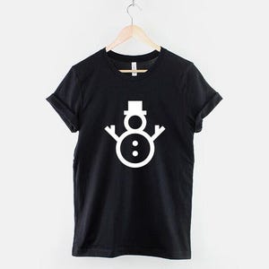 Snowman Christmas Shirt, Cute Festive Winter Graphic Tee Gift image 1