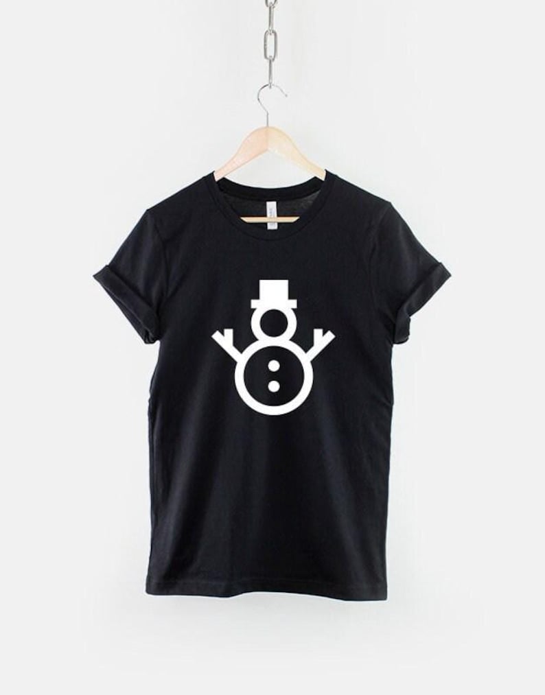 Snowman Christmas Shirt, Cute Festive Winter Graphic Tee Gift image 1