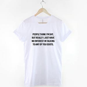 Introvert Tee Shirt: Funny Social Anxiety Humor, Ring Spun Cotton, Durable Print image 3