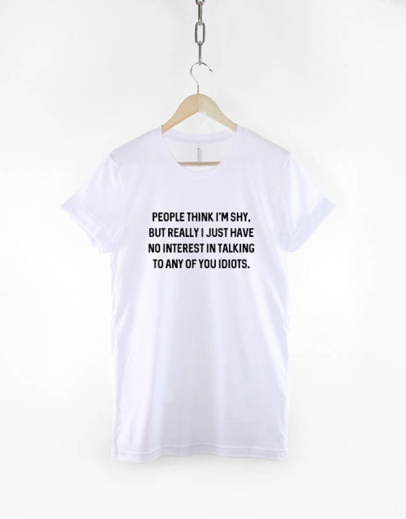 Introvert Tee Shirt: Funny Social Anxiety Humor, Ring Spun Cotton, Durable Print image 3