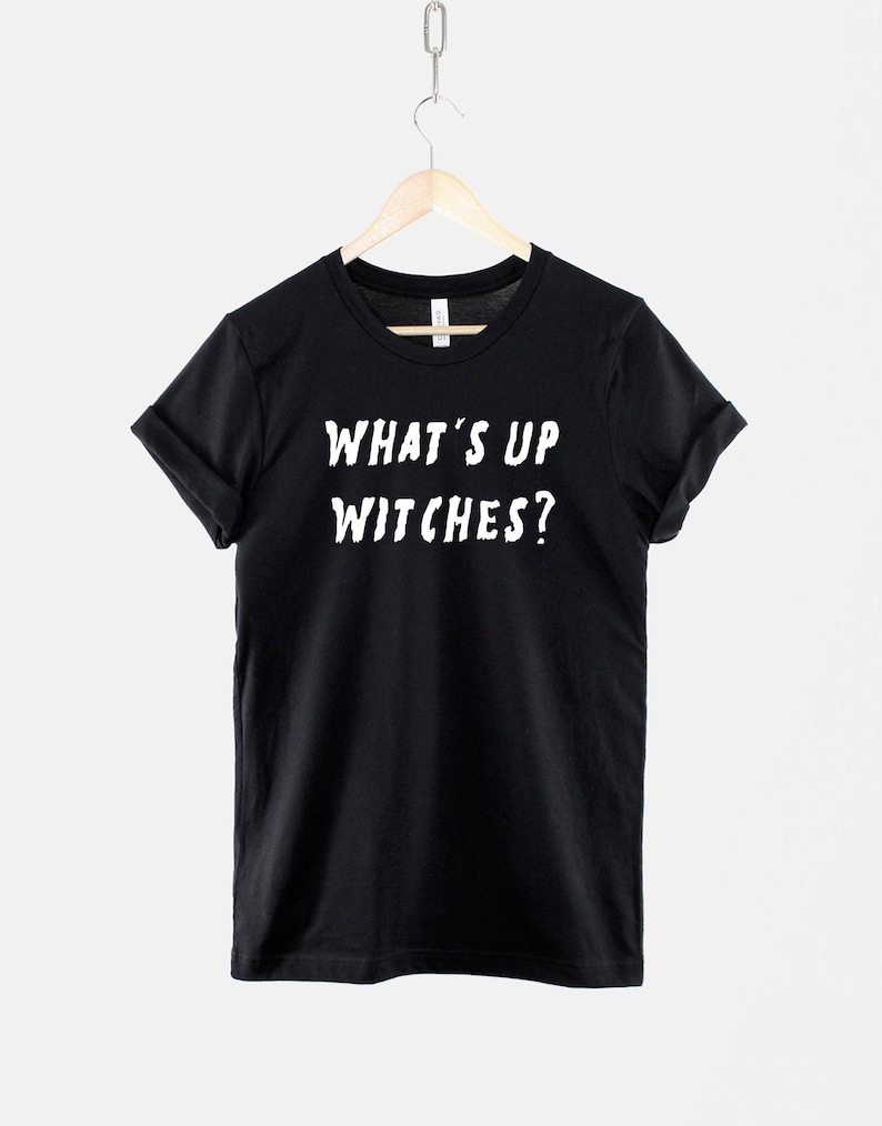 Whats Up Witches Shirt, Pastel Goth Halloween T Shirt, Funny Spooky Graphic Tee, Cute Witchy Gift image 1