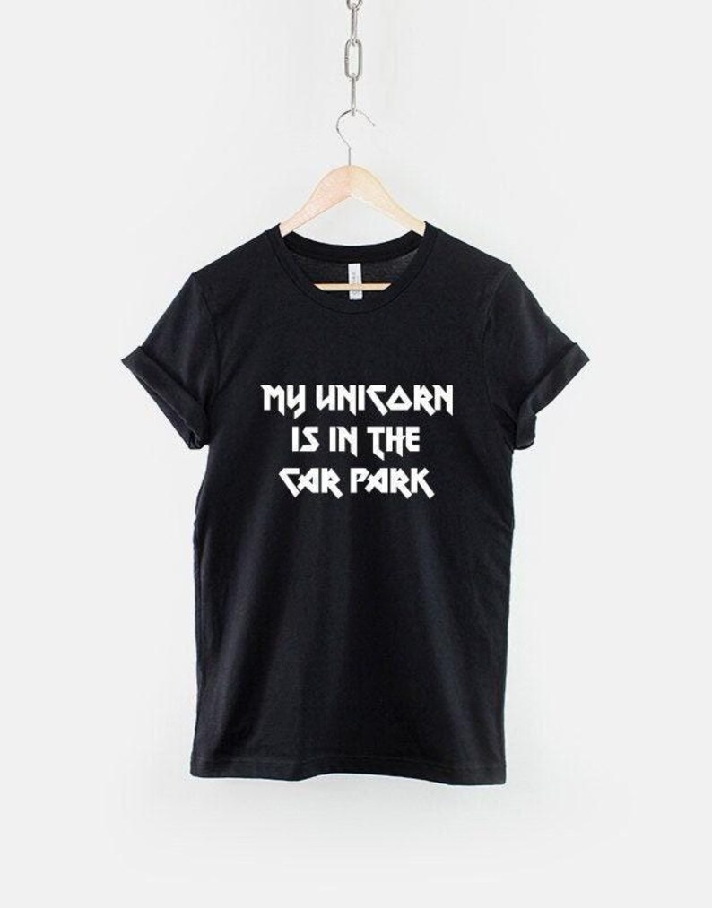 Unicorn Heavy Metal T-Shirt: Fantasy Rock Graphic Tee, Cotton Blend, Soft Fit image 1