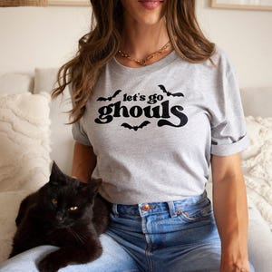 Retro Halloween T-Shirt, Lets Go Ghouls Pun Design, Soft Cotton (Unisex S-6XL) image 1