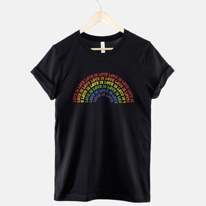 Pride Rainbow Love Is Love T-Shirt: Retro LGBTQ Equality Graphic Tee, Soft Cotton image 3