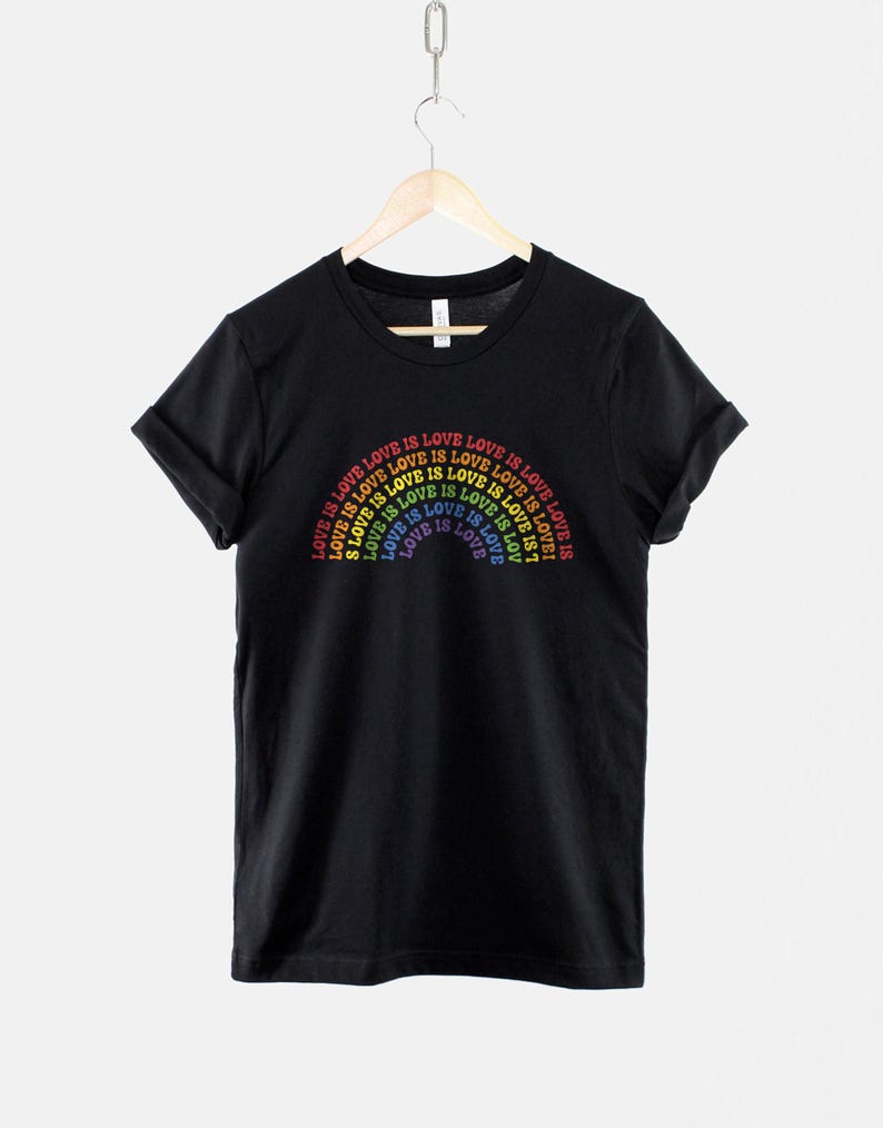Pride Rainbow Love Is Love T-Shirt: Retro LGBTQ Equality Graphic Tee, Soft Cotton image 3
