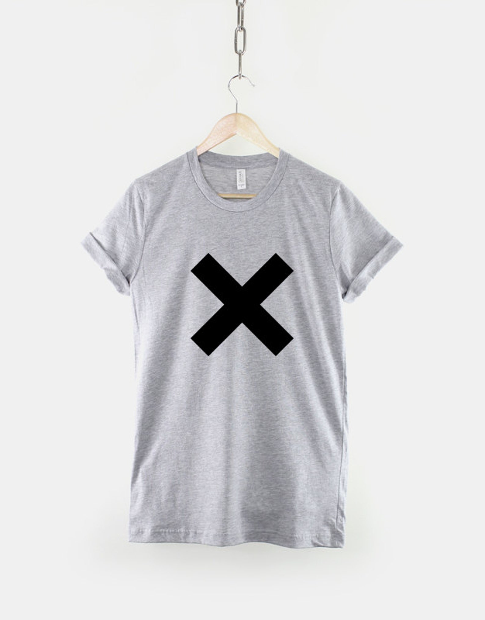 Big Cross T-shirt Big White Cross Shape Streetwear T-shirt - Etsy
