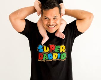 Chemise Super Daddio - T-shirt gamer papa nostalgique de la fête des pères