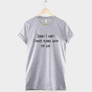 Camiseta para amantes de los gatos: Diseño divertido: Humor gatuno antisocial, algodón suave (unisex, tallas XS-2XL, ligera) imagen 2