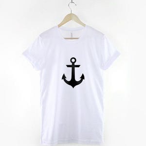 Mermaid T-Shirt - Nautical Anchor Pattern Turquoise Design - Soft Cotton, Long-Lasting Print, Unisex Wear image 3