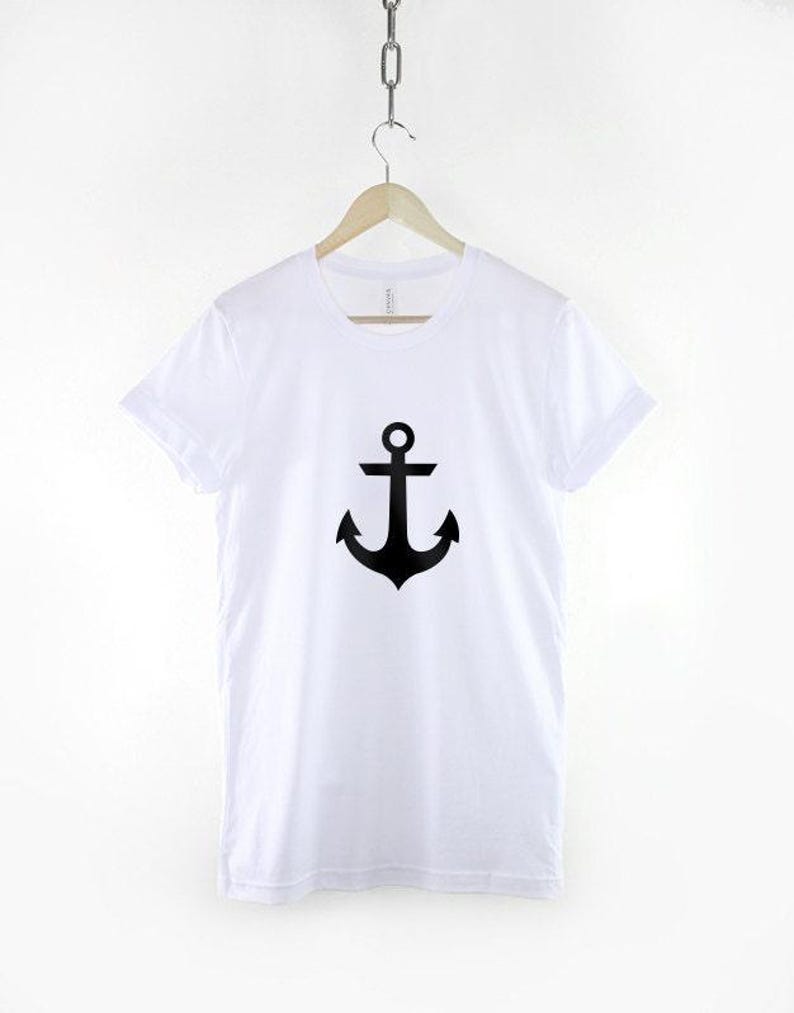 Mermaid T-Shirt - Nautical Anchor Pattern Turquoise Design - Soft Cotton, Long-Lasting Print, Unisex Wear image 3