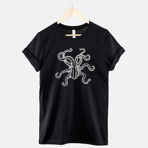 Oktopus Shirt, Nautical Ocean T Shirt, Meeresschutz Grafik T-Shirt, Geschenk für Sea Life Liebhaber Bild 1