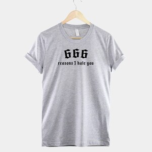 666 T Shirt Gothic Satanic Design: Devil Graphic Tee, Dark Witch Aesthetic | Premium Cotton, Unisex Fit | Halloween Party Top image 2