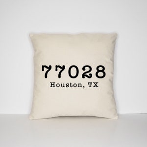 Personalized Zip Code Pillow Case - Custom Housewarming Gift