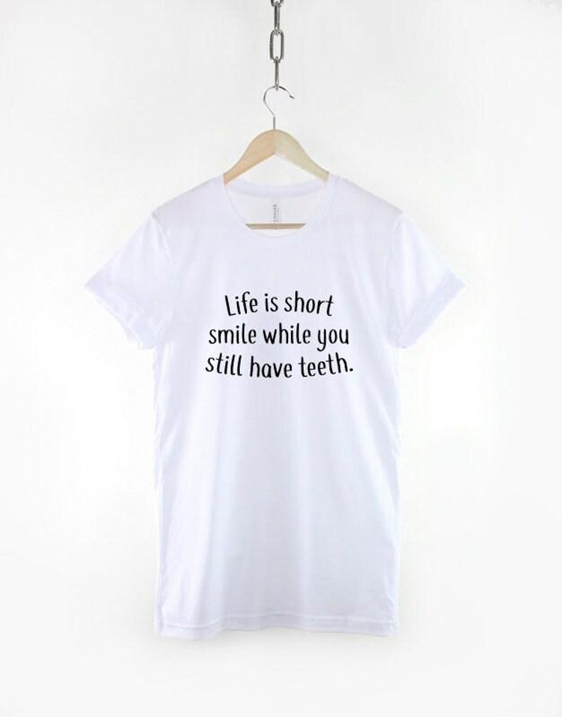 Be Happy And Smile Positive T-Shirt, Inspirational Quote Design (Unisex XS-6XL, Soft Cotton Blend) image 3
