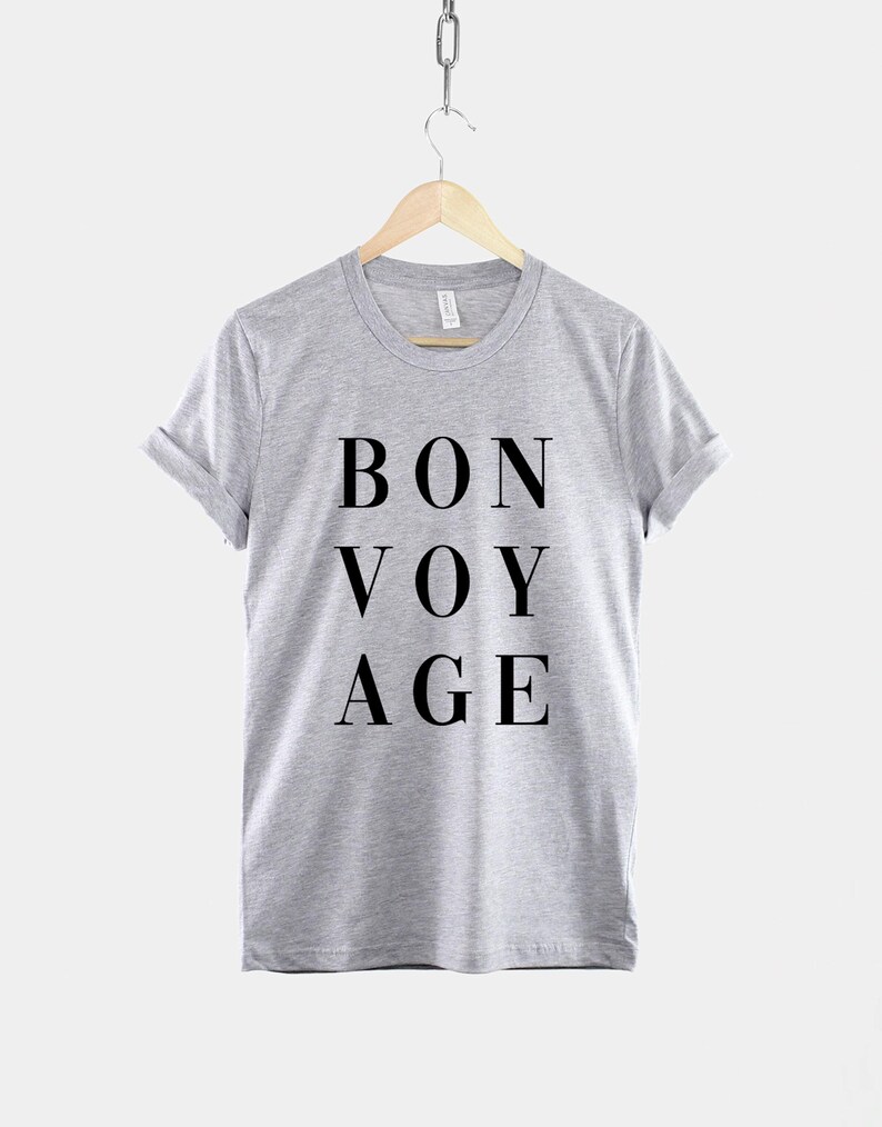 Bon Voyage Travel T-shirt, shirt voor avontuurlijk reizen, Wanderlust graphic T-shirt, Travel Lover-top afbeelding 2