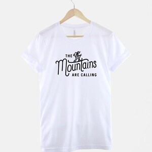 The Mountains Are Calling Hiking T-Shirt: Adventure Graphic Tee, Rock Climbing Style image 3