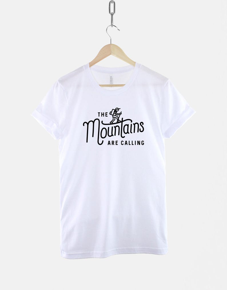 The Mountains Are Calling Hiking T-Shirt: Adventure Graphic Tee, Rock Climbing Style image 3