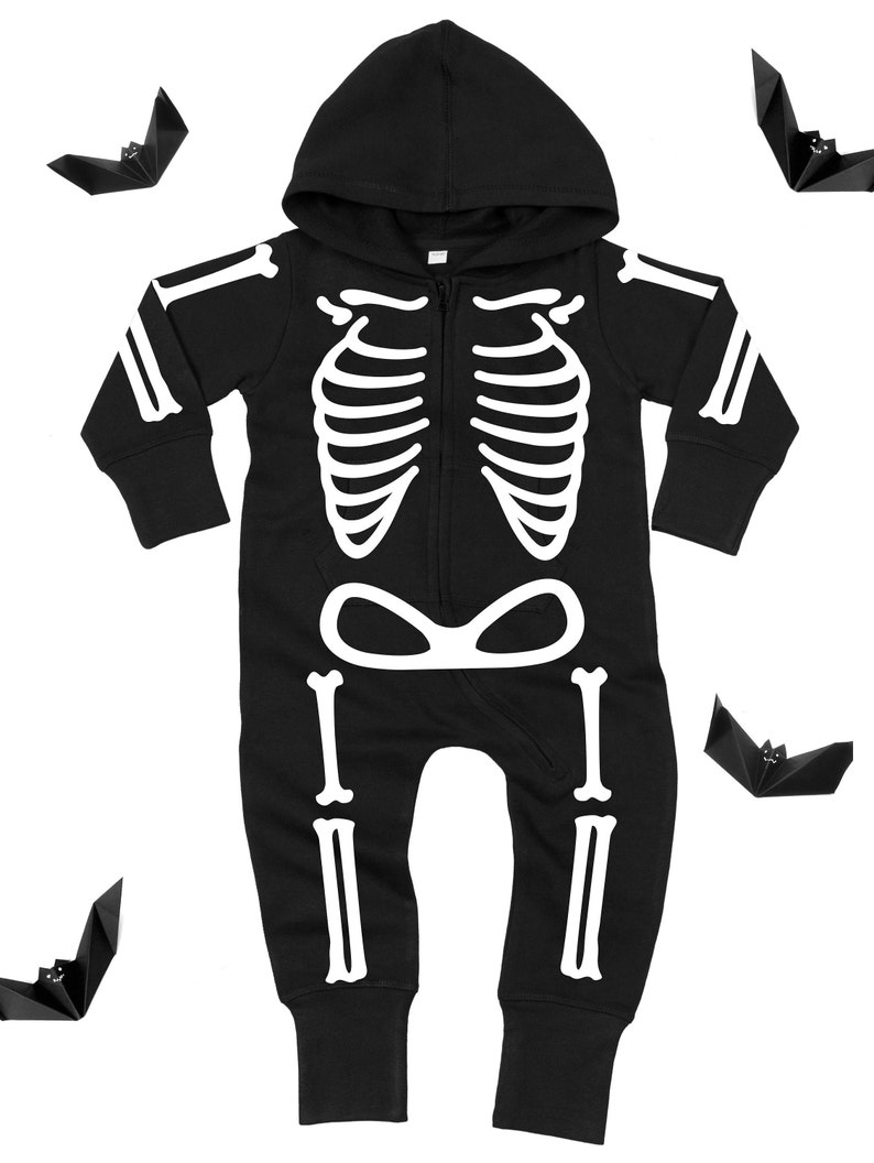 Skeleton Baby Grow Halloween Baby Grow Skeleton Romper Halloween Baby One Piece Baby Halloween Costume Toddler Halloween Costume image 7