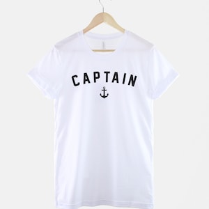 Captain T-Shirt Nautical Shirt Navy Blue Captain Shirt Anchor Sailing Boat TShirt image 5
