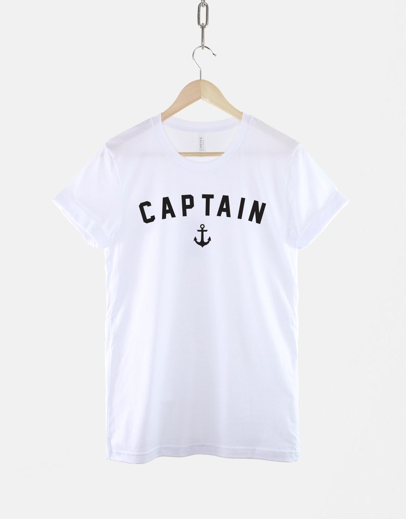 Captain T-Shirt Nautical Shirt Navy Blue Captain Shirt Anchor Sailing Boat TShirt image 5