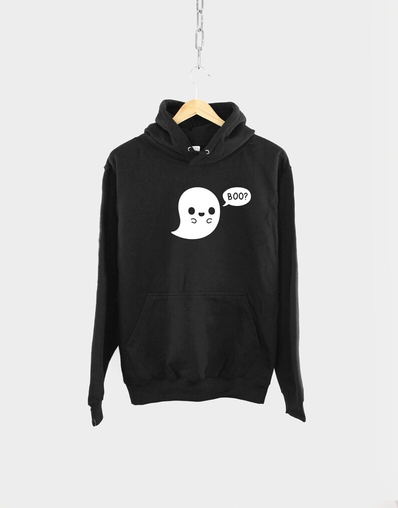 Halloween Ghost Black Hoodie Cute Ghost Boo Hoody Sweatshirt - Etsy UK