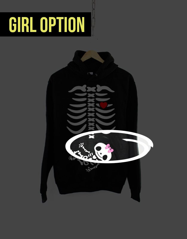 Discover Pregnant Skeleton Hoodie Shirt - Maternity Halloween Pregnancy Announcement