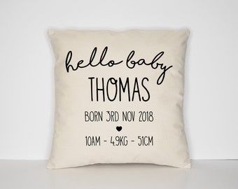 Baby Shower Nursery Decor - Baby Girl Nursery Baby Shower Gift - Baby Boy Nursery - Baby Announcement Pillow Case - New Baby Gift - New Born