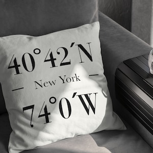 Personalized Wedding Coordinates Pillow Case - Cotton 2nd Anniversary Gift