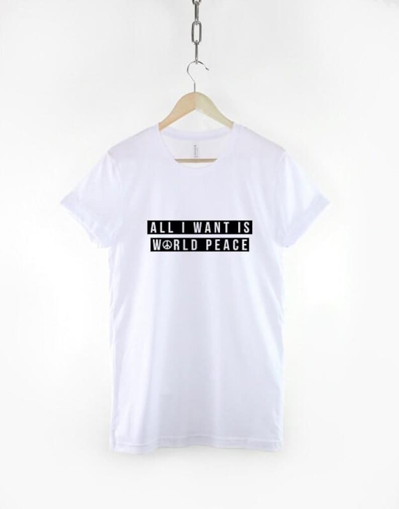 World Peace Shirt, Love Not War T Shirt, Hippie Peace Graphic Tee, Retro Festival Top image 3