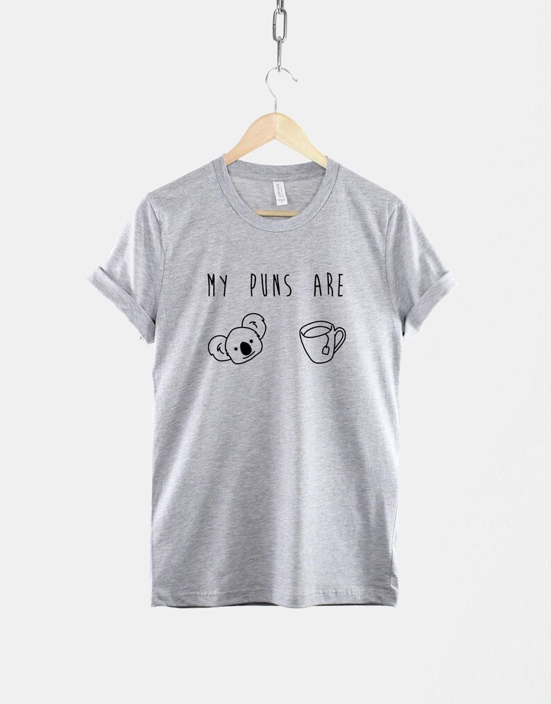 Koala Tea Pun Shirt: Playful Slogan, Ring Spun Cotton Tee image 2