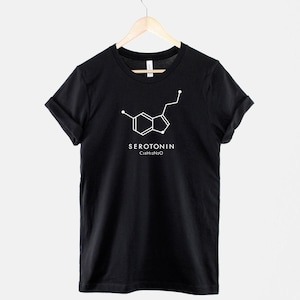 Camiseta de serotonina - Estructura molecular - Camiseta de salud mental - Estampado duradero, algodón suave, unisex imagen 1