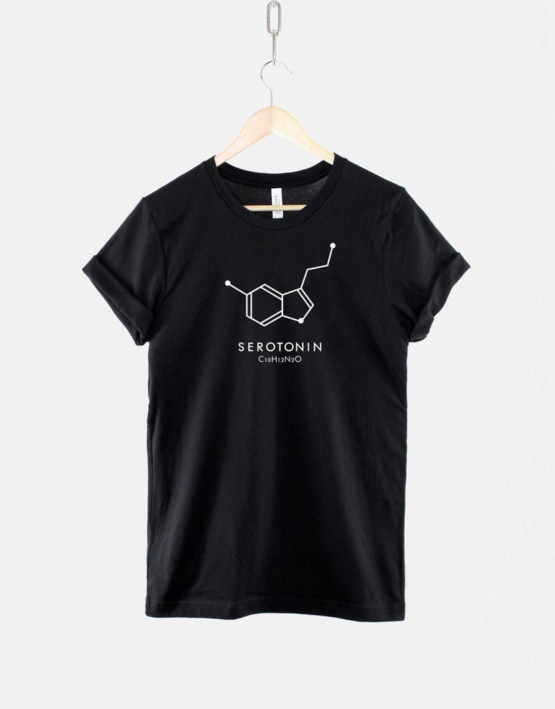 Camiseta de serotonina - Estructura molecular - Camiseta de salud mental - Estampado duradero, algodón suave, unisex imagen 1