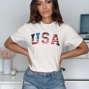Distressed USA Flag Shirt Patriotic Tee, Vintage Look (Unisex XS-6XL, Soft Cotton, Durable Print) image 2