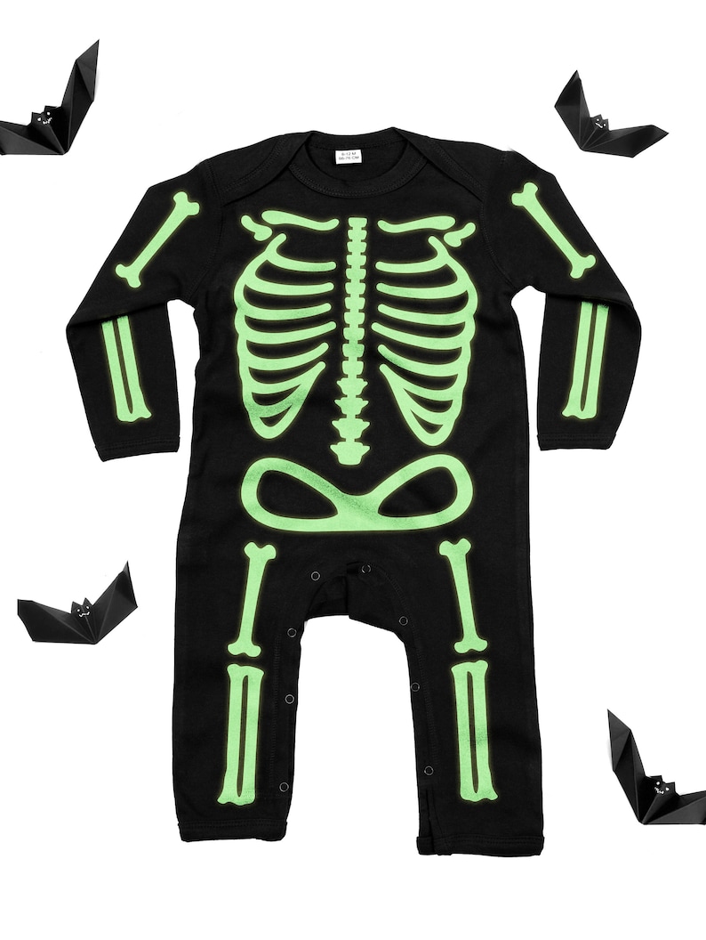 Skeleton Baby Grow Halloween Baby Grow Skeleton Romper Halloween Baby One Piece Baby Halloween Costume Toddler Halloween Costume image 3