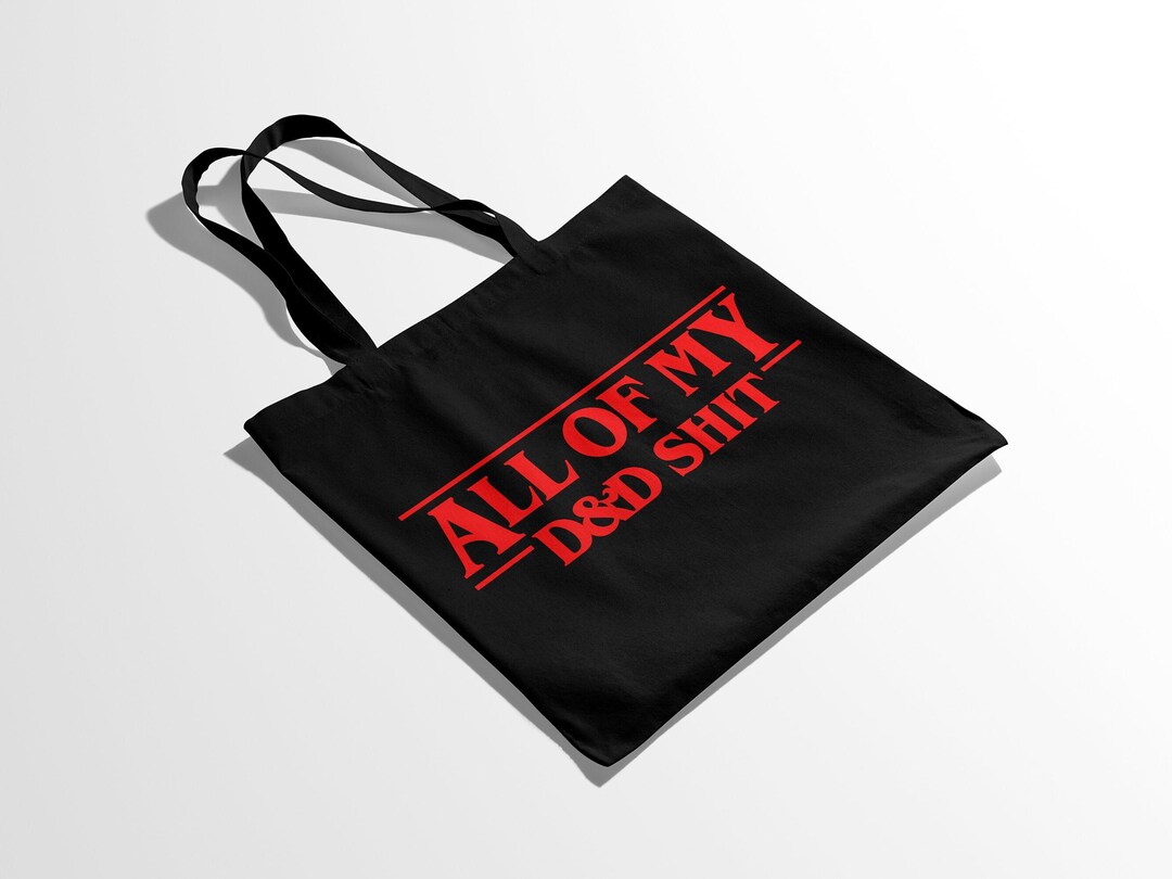 GJTIM D&D Dice Pouch „All Of My D&D Stuff“ – Robuste Zubehörtasche Aus Segeltuch, 24,6x17,3 Cm