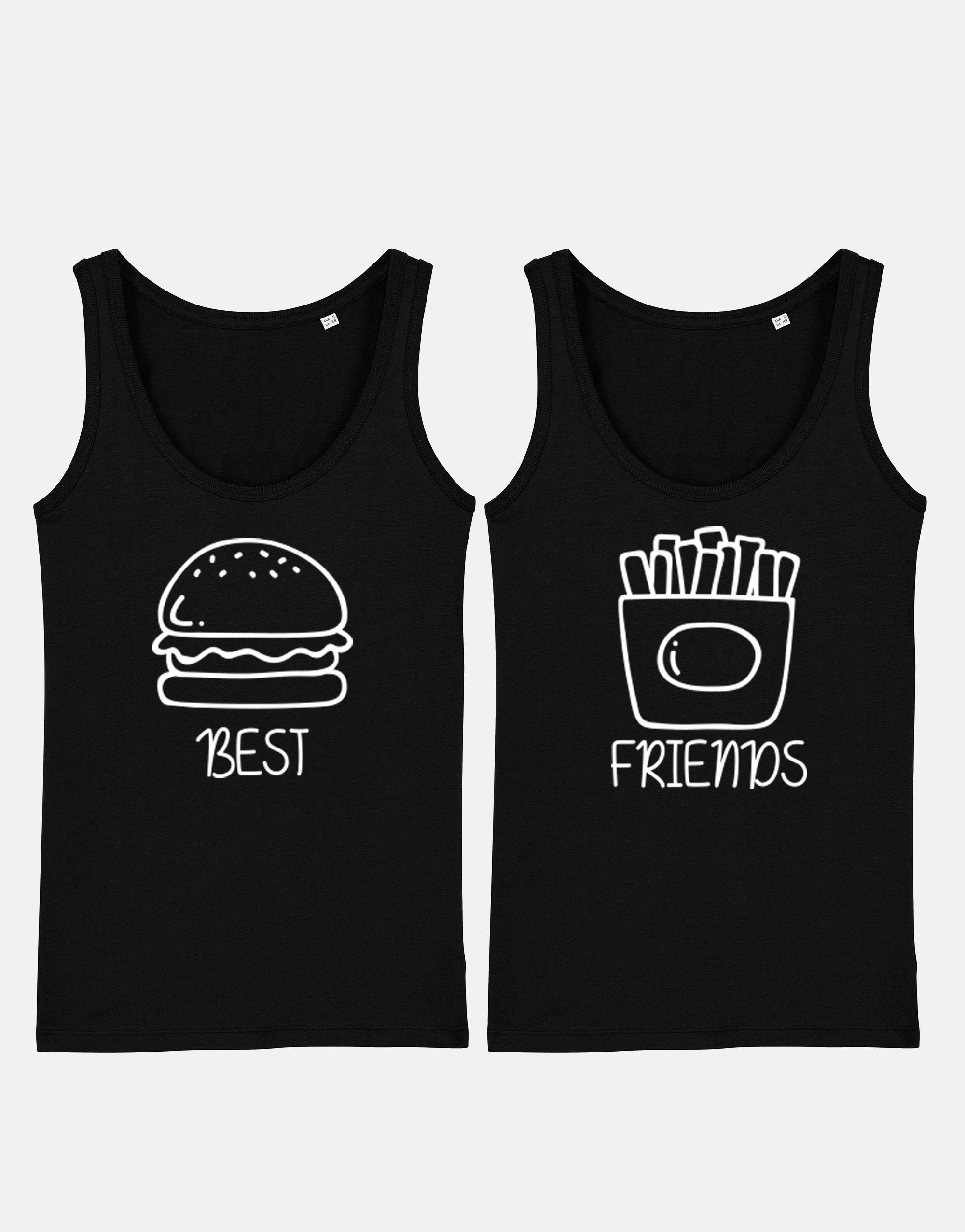 Image of Best Friends Tank Top/Burger & Fries Vest Matching Friend Set Twin Pack