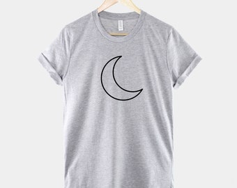 トップス PHENOMENON Crescent Moon Graphic T Shirt Crescent Moon T-shirt - Gothic Moon T-shirt - Half Moon