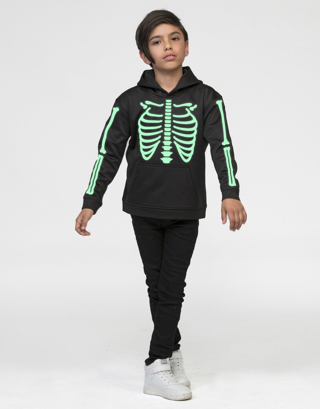 Kids Glow in the Dark Skeleton Hoodie 